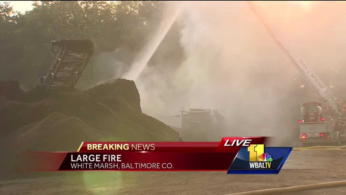 Crews battle mulch fire in White Marsh