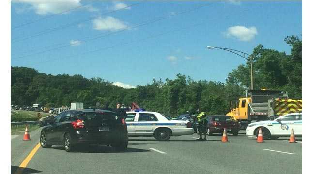Maryland State Police said a crash has shut down all southbound lanes of I-83 near Ruxton Road in Baltimore County north of the city line.