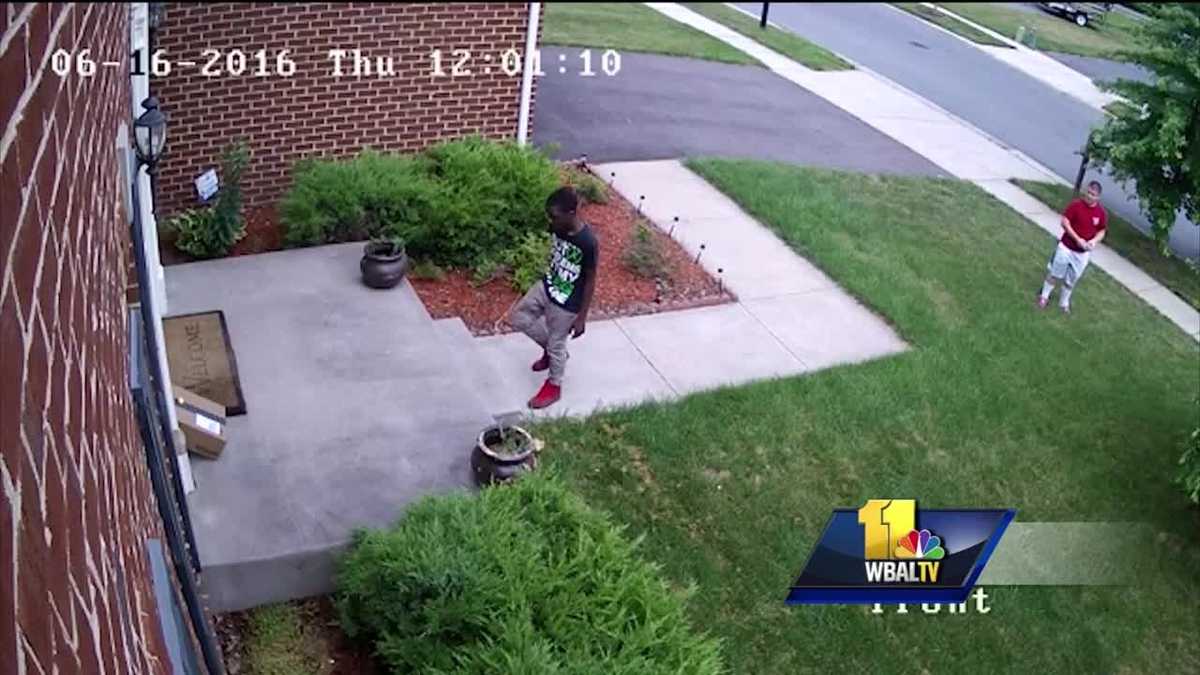 Children caught on video stealing package from home