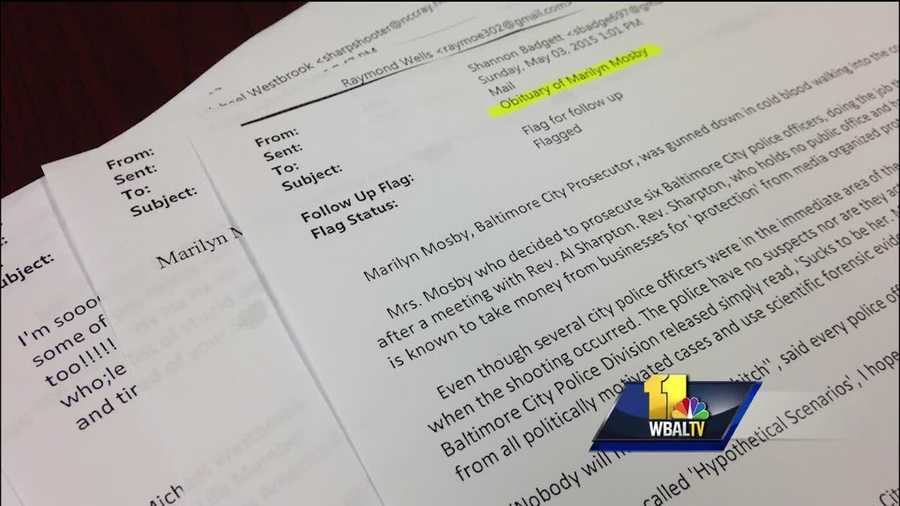 Hate mail and threats against Baltimore City State's Attorney Marilyn Mosby has led to an increase in her security detail, the 11 News I-Team has learned. The 11 News I-Team obtained a sample of the threatening e-mails through a Public Information Act request to the Baltimore City State's Attorney's Office. One e-mailer submitted two fake news accounts detailing the demise of Mosby and her husband, Baltimore City Councilman Nick Mosby.