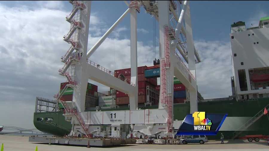A supersized ship marked an historic event Tuesday at the Port of Baltimore.