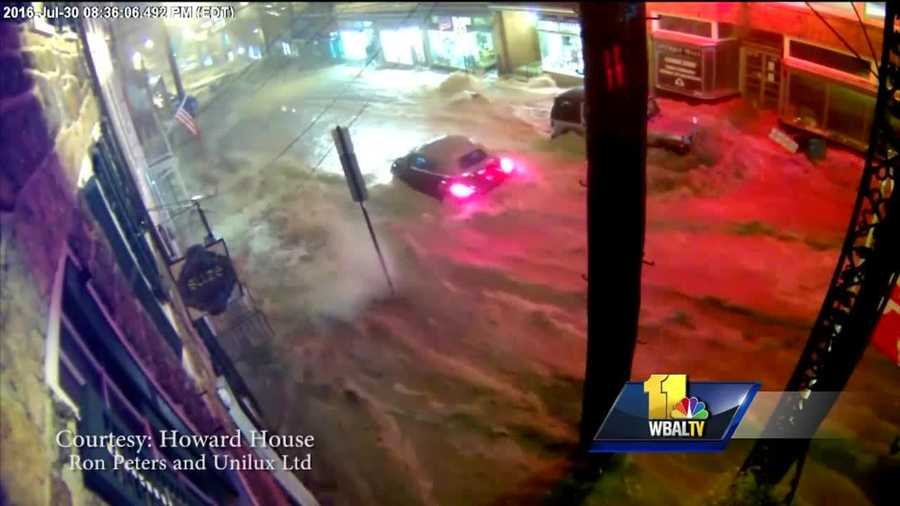 New video obtained by 11 News shows how quickly the flood waters destroyed Ellicott City. The security camera of a small business on Main Street offers new pictures from three different views of the flood waters quickly rising.