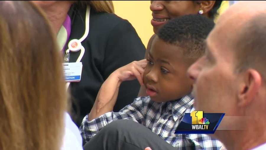 Zion Harvey, 9, showed WBAL-TV 11 News how well he is doing one year after receiving a double hand transplant.