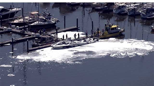 A yacht was destroyed Wednesday in a fire in Kent County.