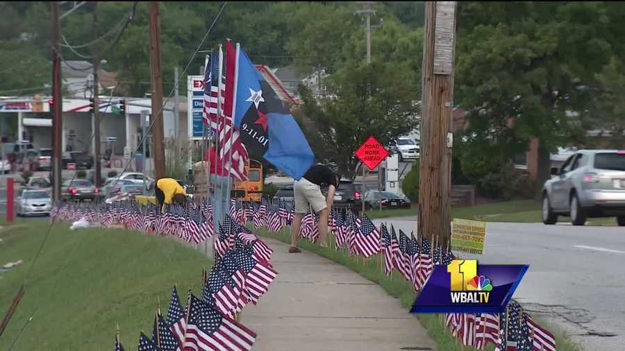 Sunday is the 15th anniversary of the Sept. 11, 2001, terrorist attacks. There will be memorials and ceremonies across the area this weekend to mark the occasion, including in Parkville, where a group of volunteers is using nearly 3,000 American flags to help people remember.