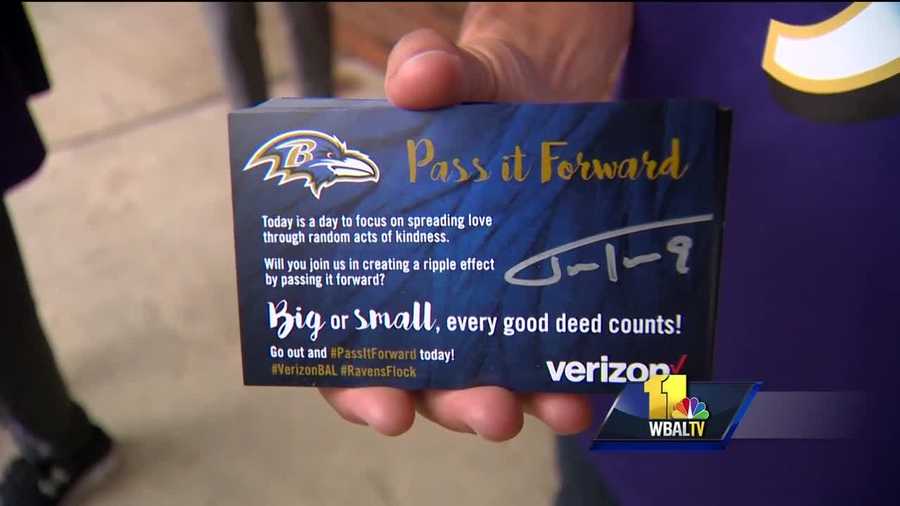 The Ravens are 2 and 0 and feeling good on the field. The Ravens hope fans share that good feeling so they pass it forward as part of their game plan.