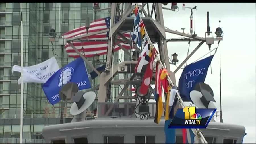 The Pride of Baltimore sails into the Inner Harbor on Thursday ahead of Maryland's Fleet Week celebration.