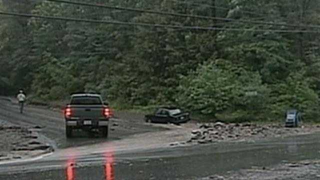 Heavy rain washes out roads