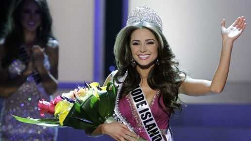 Miss Rhode Island Olivia Culpo waves to the audience after being crowned Miss USA during the 2012 Miss USA pageant, Sunday, June 3, 2012, in Las Vegas.