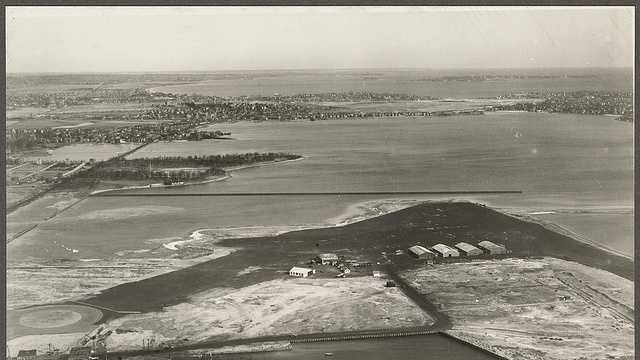 Boston from air: compare 1920s with 2013