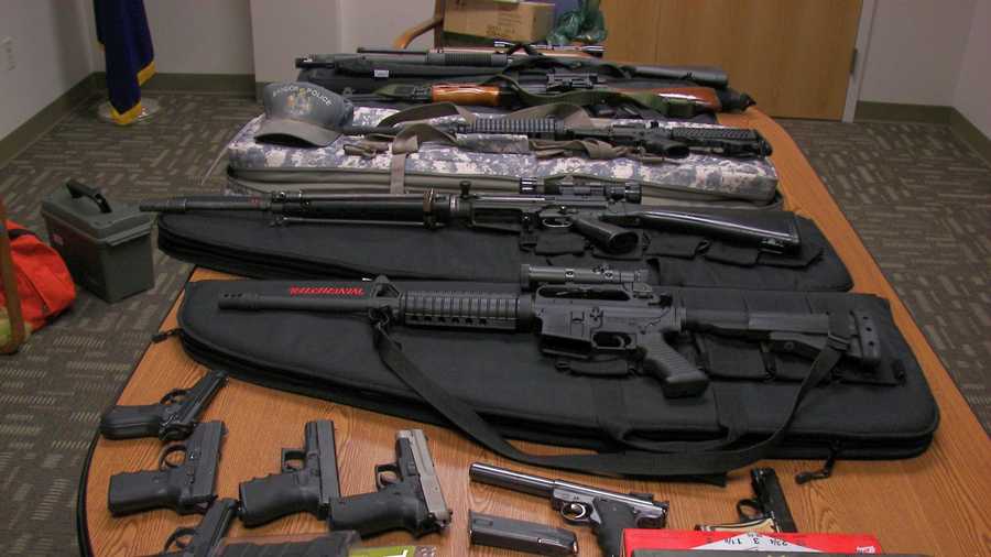 This is the arsenal of weapons police say they seized from Timothy Courtois. 