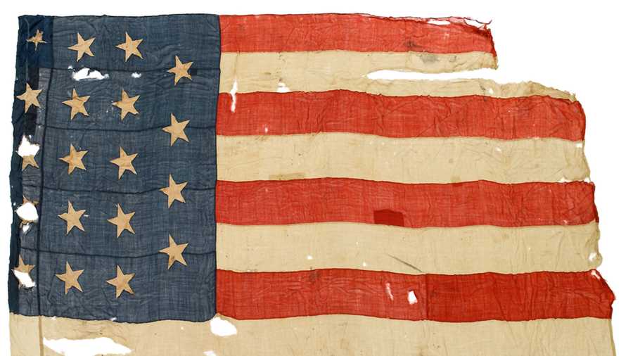 An extremely rare 19-star United States Ensign from the USS Constitution. 