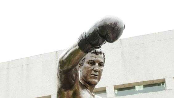 22-foot Rocky Marciano statue arrives in Brockton