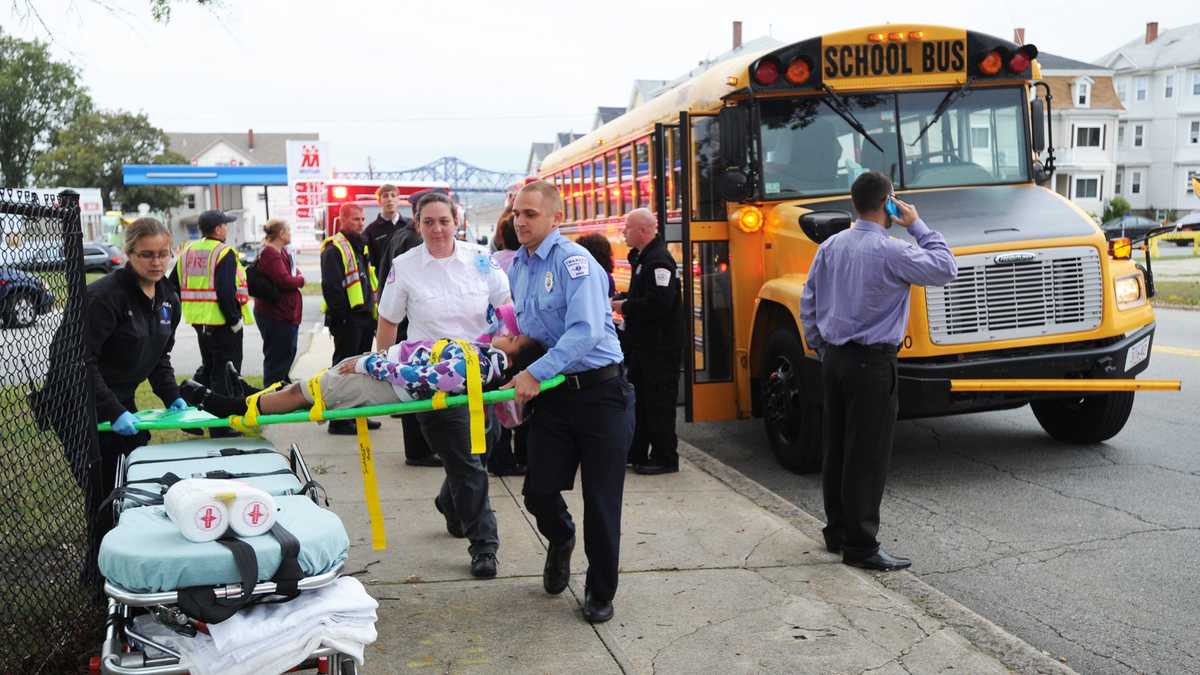 Children sent to hospital after bus crash