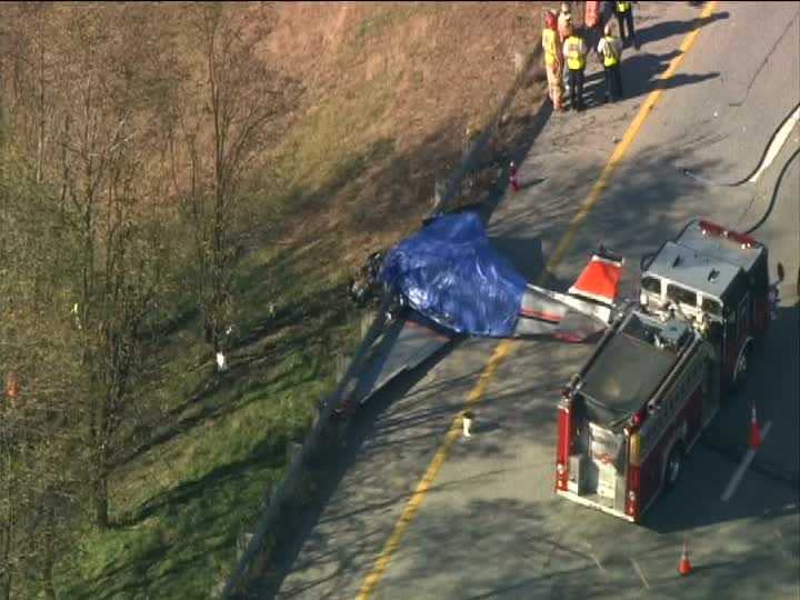 In Photos Plane crashes on New Hampshire highway