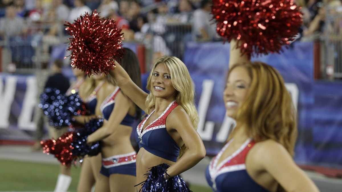 Cheerleaders Perform During Patriots - Texans Preseason Game