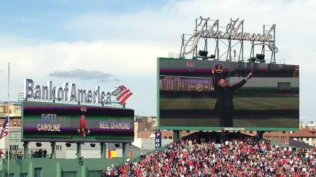 Neil Diamond later performed 'Sweet Caroline' at the top of the eighth inning.