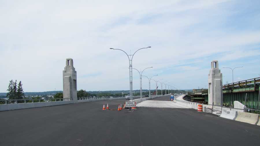 This file photo shows the just completed Sakonnet bridge in Rhode Island. 