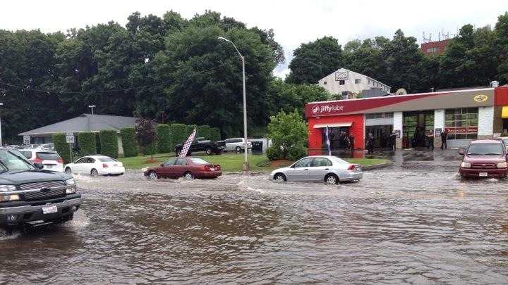 Flooding on Route 114 in Peabody