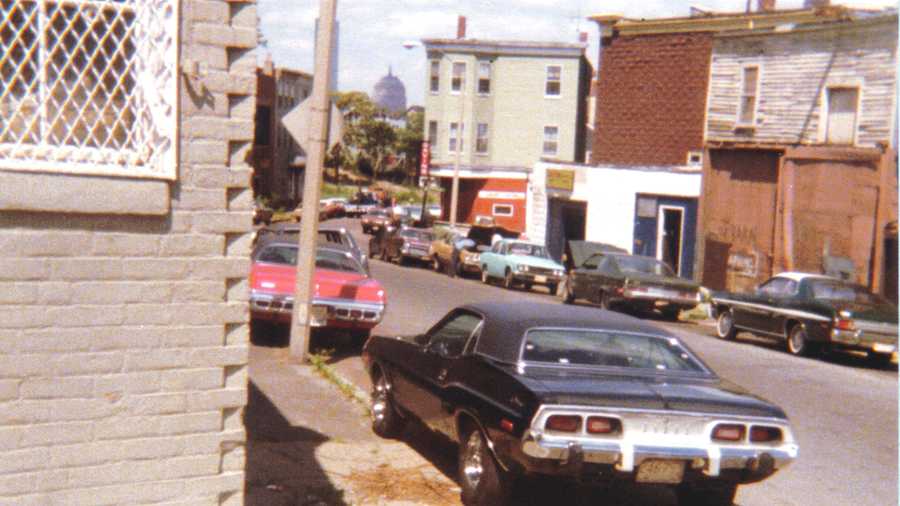 Tom Cirignano's neighborhood in the 1980s. The barroom, shown down at the far intersection, was machine-gunned only minutes after Cirigano left it one Saturday afternoon, is now an apartment residence.