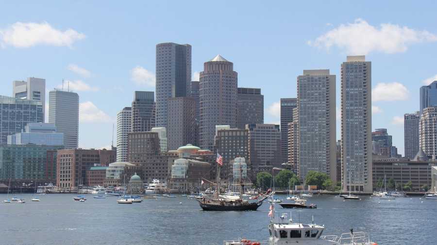 City of Boston with Coast Guard Boat