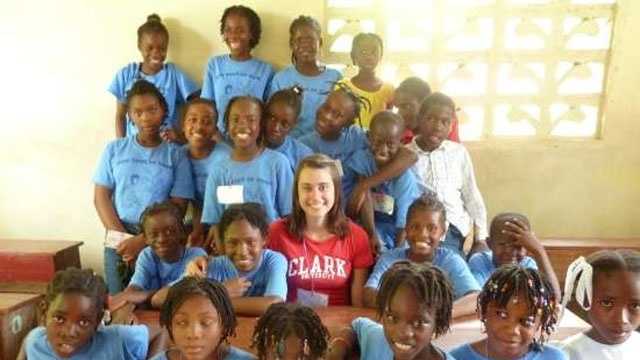 Amanda Mundt working with students in Les Cayes, Haiti in 2011.