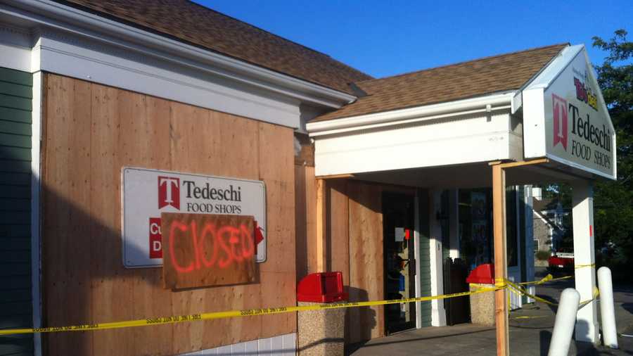 The Tedeschi’s on Route 28 in West Dennis remained closed Sunday, Aug. 25, 2013, after being hit by a pickup truck earlier in the day.