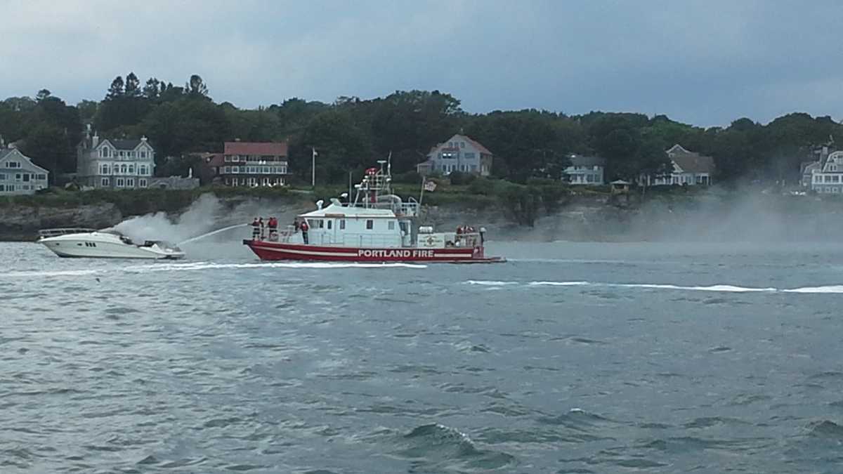 Photos: Boat catches fire in Portland Harbor