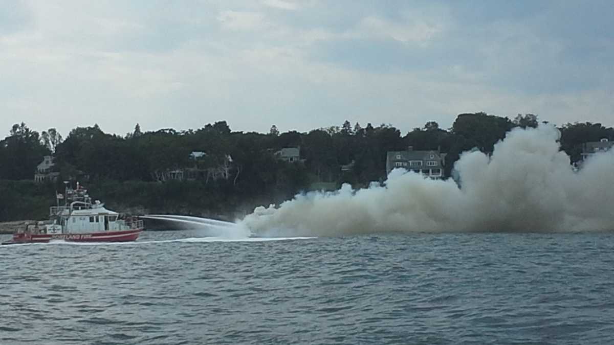 Photos: Boat catches fire in Portland Harbor