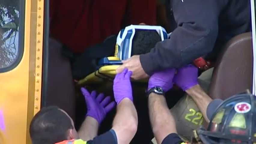 Three students taken to hospital after school bus crash