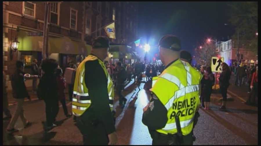 Law enforcement officials kept a close eye on Halloween revelers in Salem.