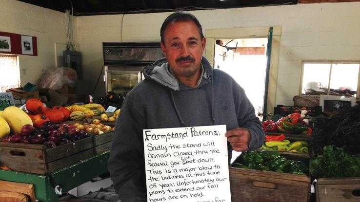 Concord farmer Fran Busa is trying to get his farm stand back on track after it was forced to close during the government shutdown earlier this month.