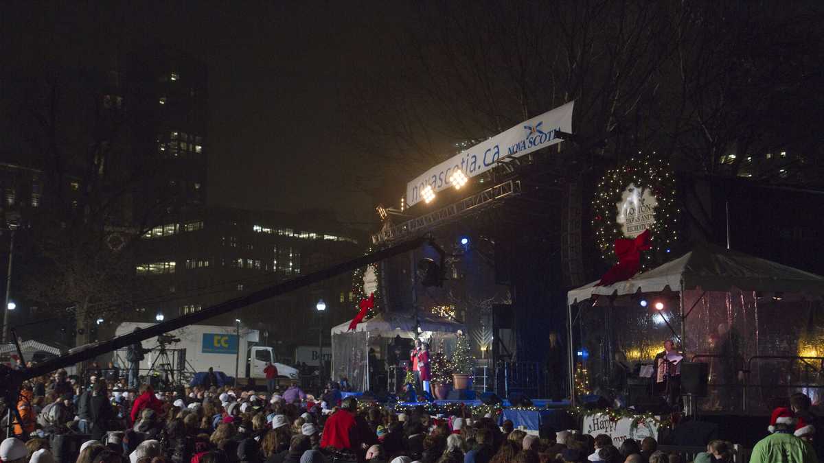 Boston Common Christmas tree lighting celebration