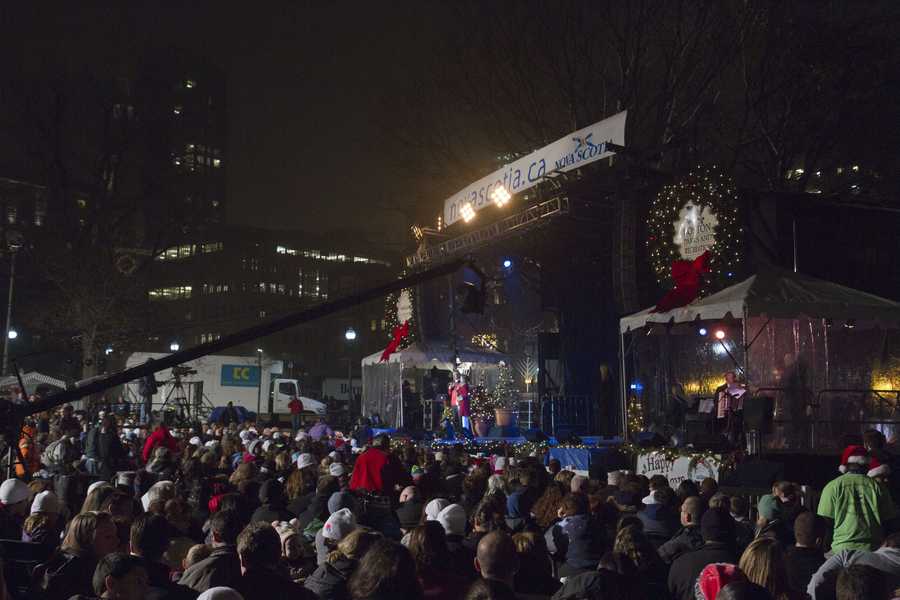 Boston Common Christmas tree lighting celebration