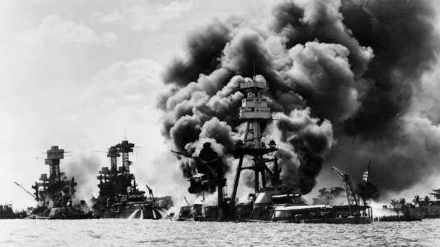 On Dec. 7, 1941, Pearl Harbor was attacked by the Japanese in a devastating surprise air strike. 2,402 Americans were killed and 1,282 wounded. FDR called it a “day which will live in infamy,” and it forced the US to enter WWII.