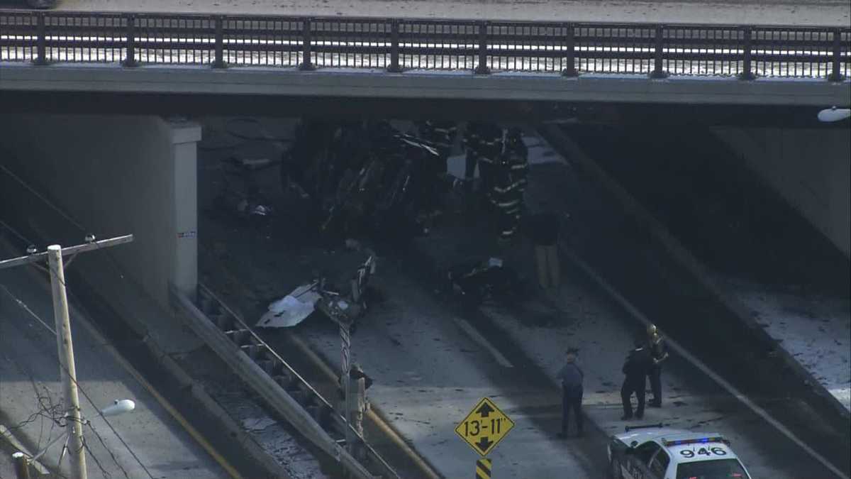 Car carrier crashes into bridge on Route 9