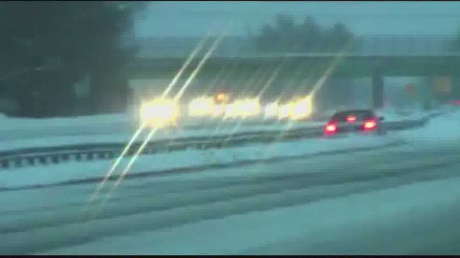 Slippery conditions caused a spin-out on Route 93 in Wilmington Sunday morning