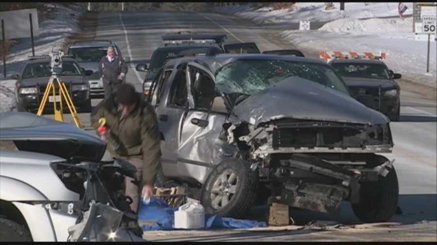 New Hampshire police say three cars collided in Brookline Tuesday, killing a 30-year-old woman.  Police say Katie Hamilton of Brookline was pronounced dead at the scene of the 9 a.m. crash Tuesday at the intersection of Routes 13 and 130.