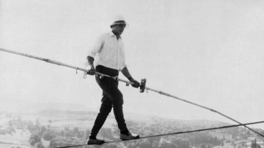 Henry's was the celebrated French tightrope walker who balanced above high the Alps, the Grand Canyon and Niagara Falls. Henry's, whose real name was Henri Rechatin, once walked along the cable that carries cable cars to the summit of the Aiguille du Midi in the Alps.  He was 82.
