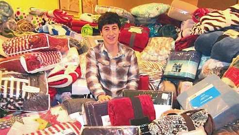 Dracut High junior Alex Corcoran has collected generous donations of 890 blankets for the area's needy in his three years at the school. Before he graduates, he hopes to surpass the 1,000-blanket mark.