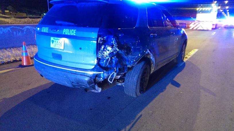 Drunken driver slams into trooper's cruiser on Pike, police say