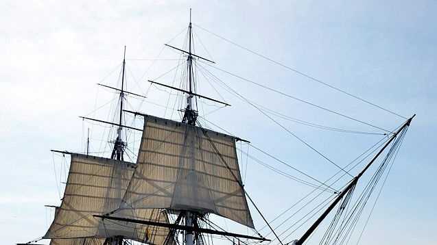 The U.S.S. Constitution, known as 'Old Ironsides', is the oldest fully commissioned vessel in the U.S. Navy and permanently berthed at the Charlestown Navy Yard.