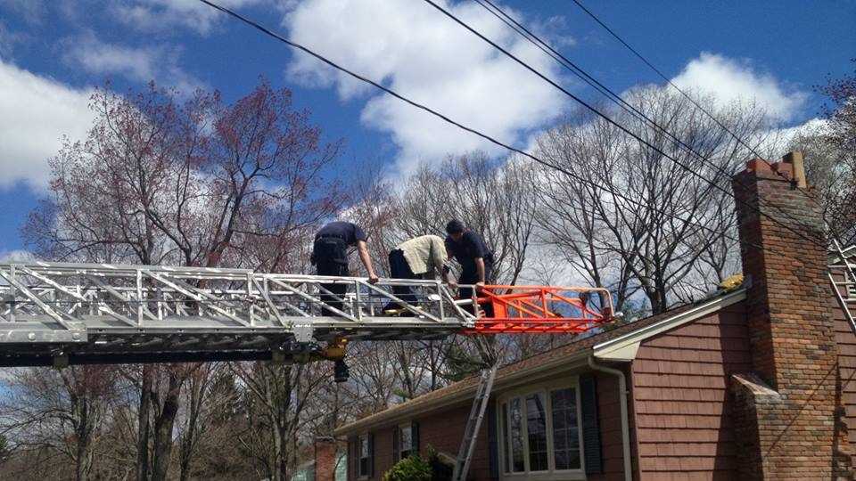 Man entangled in power line after fall