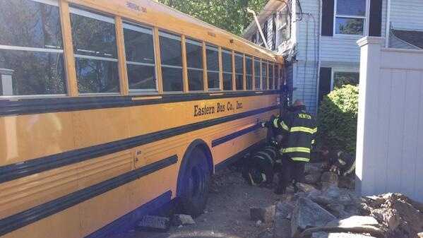 Bus crashes into Newton home
