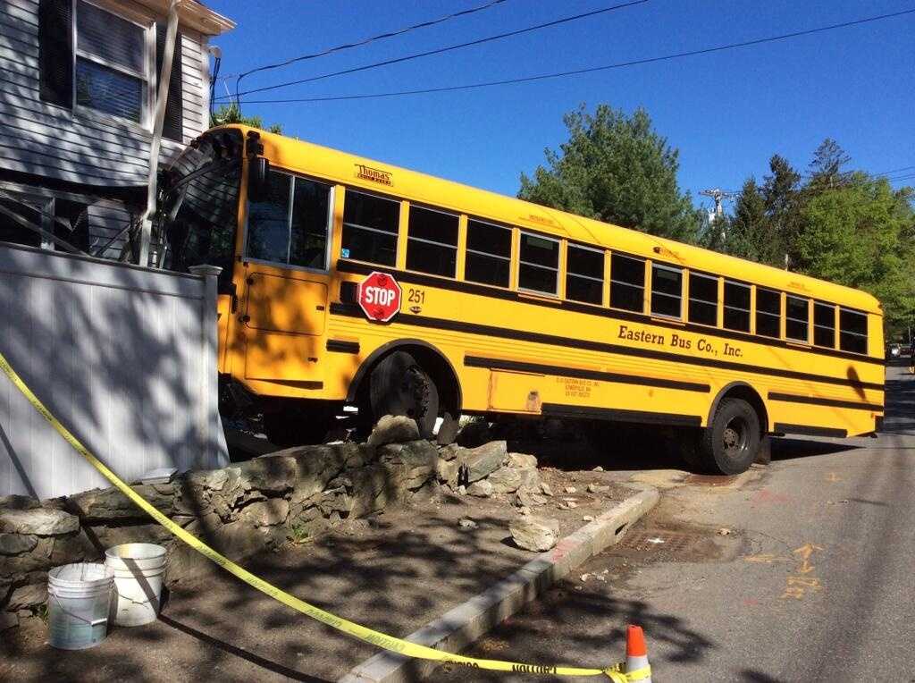 School Bus Crashes Into Home