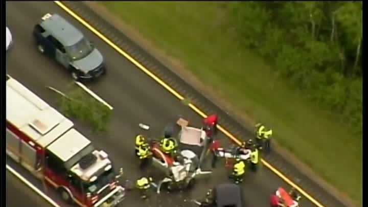 Police say the 58-year-old woman, from Foster, died in the 4:22 p.m. Friday crash, near Exit 11 in Norwood.