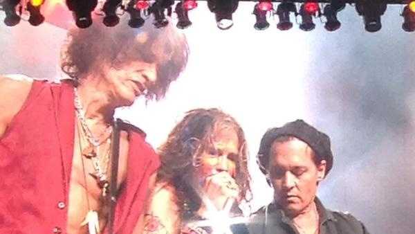 Johnny Depp made a cameo at Wednesday night's Aerosmith concert in Mansfield.
