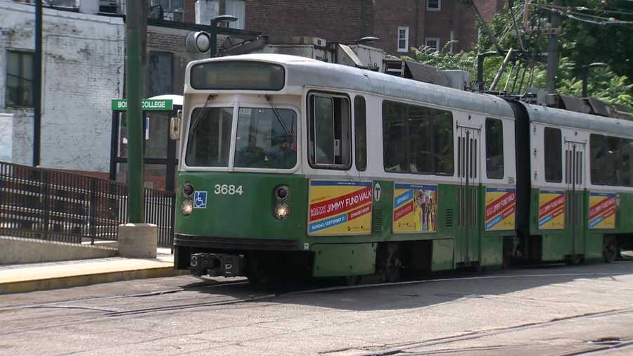 MBTA Green Line Train on street