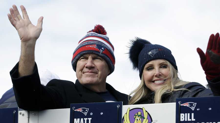 New England Patriots head coach Bill Belichick and his partner Linda Holliday