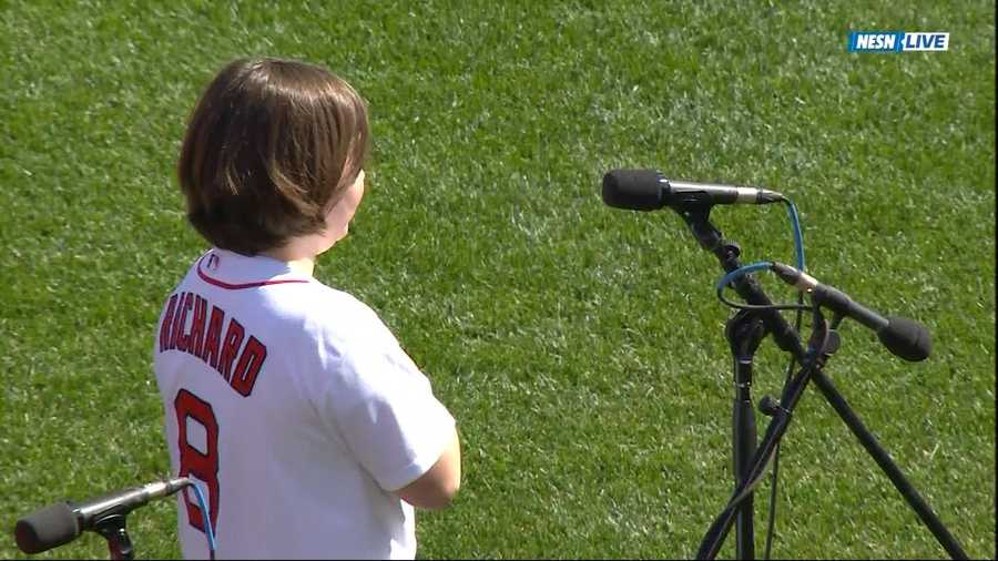 Richard family, Pete Frates, Tom Brady at Fenway Park opener